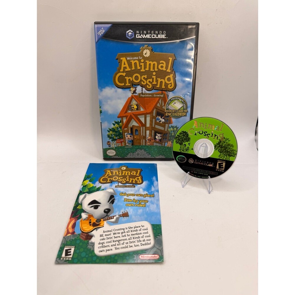Animal Crossing (Nintendo GameCube, 2002) - Game, Case, insert, No Memory Card